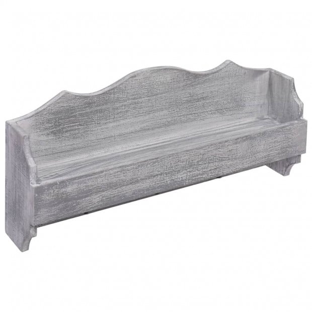 Wall Mounted Coat Rack Grey 50x10x23cm Wood Grey Image 2