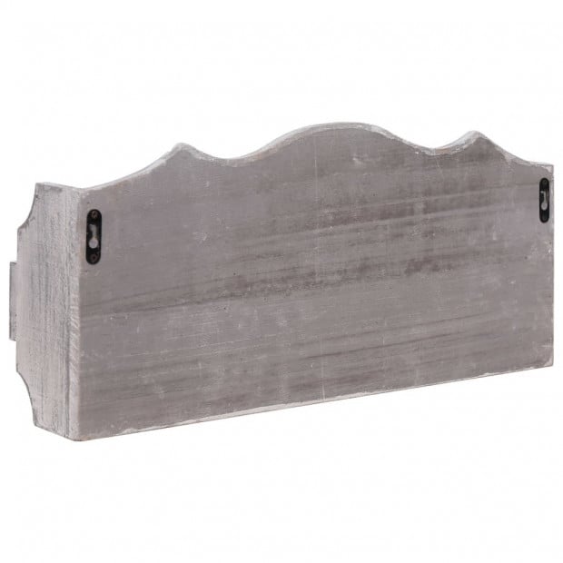 Wall Mounted Coat Rack Grey 50x10x23cm Wood Grey Image 4