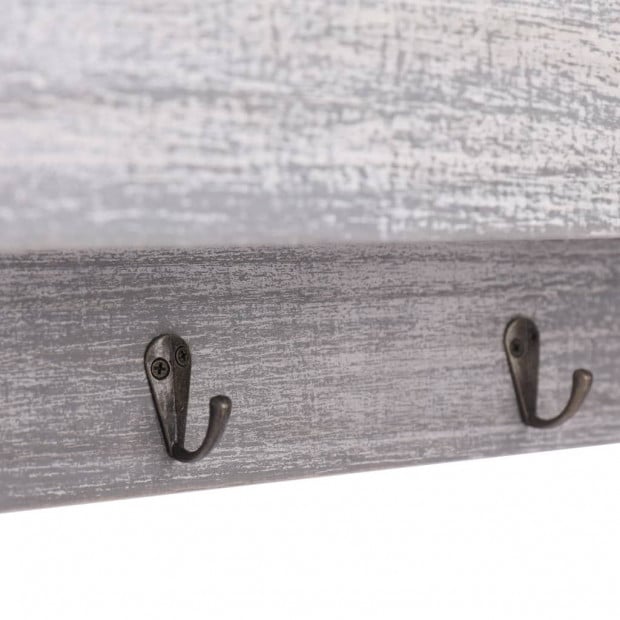 Wall Mounted Coat Rack Grey 50x10x23cm Wood Grey Image 6