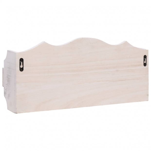 Wall Mounted Coat Rack White 50x10x23cm Wood White Image 4