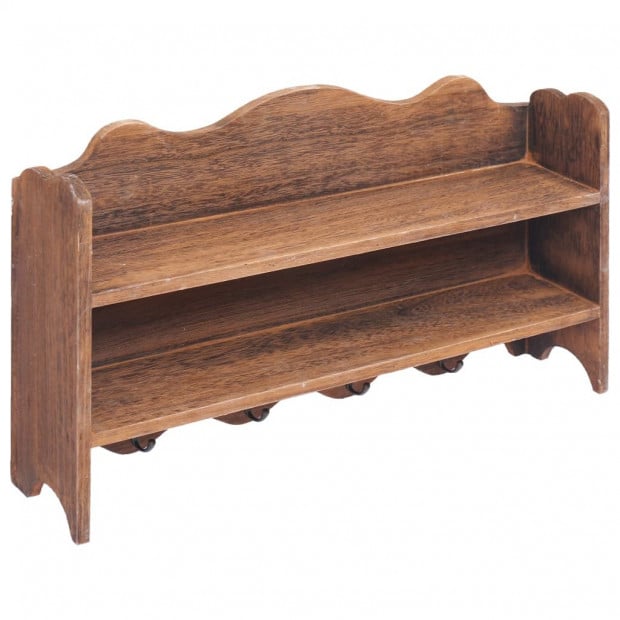 Wall Mounted Coat Rack Brown 50x10x30cm Wood Image 2