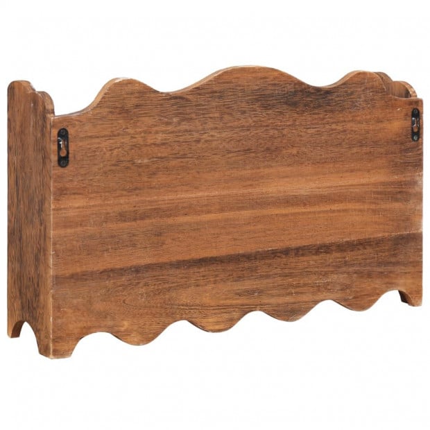 Wall Mounted Coat Rack Brown 50x10x30cm Wood Image 4