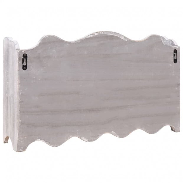 Wall Mounted Coat Rack Grey 50x10x30cm Wood - Grey Image 4