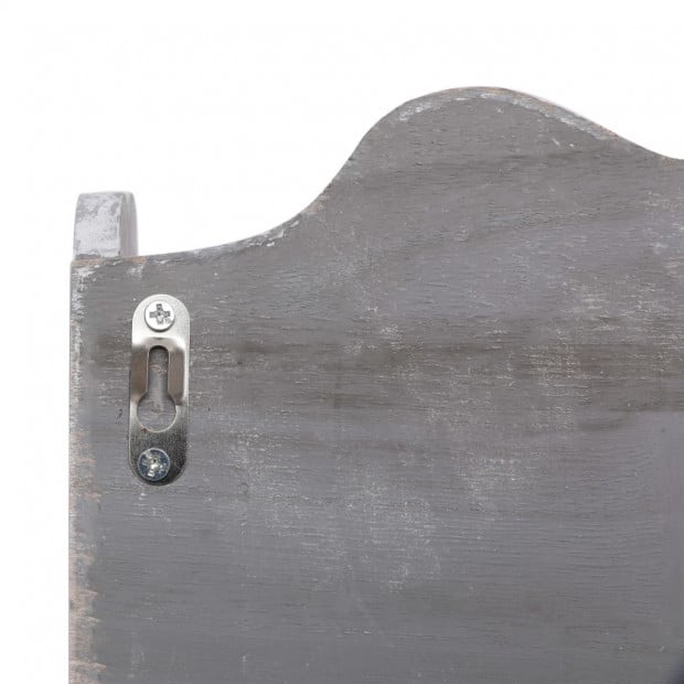 Wall Mounted Coat Rack Grey 50x10x30cm Wood - Grey Image 6