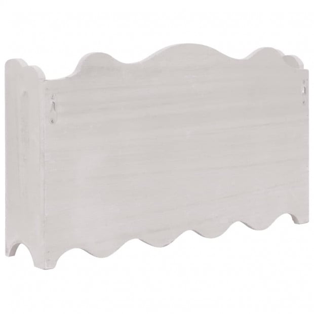 Wall Mounted Coat Rack White 50x10x30cm Wood - White Image 4