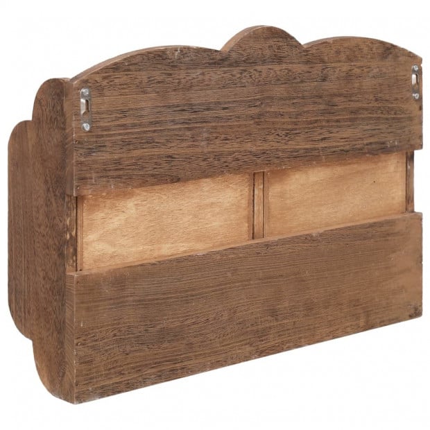 Wall Mounted Coat Rack Brown 50x10x34cm Wood - Brown Image 5
