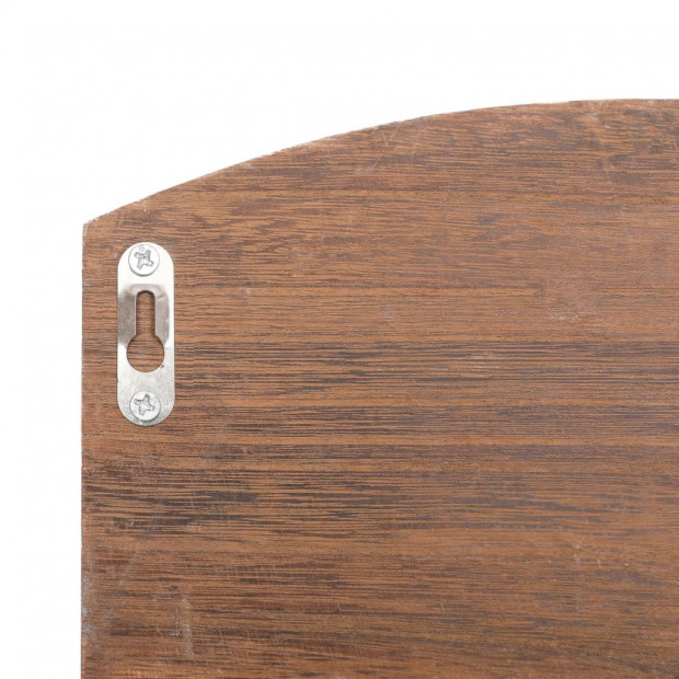 Wall Mounted Coat Rack Brown 50x10x34cm Wood - Brown Image 6