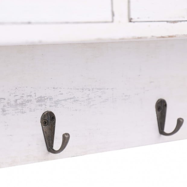 Wall Mounted Coat Rack White 50x10x34cm Wood White Image 7