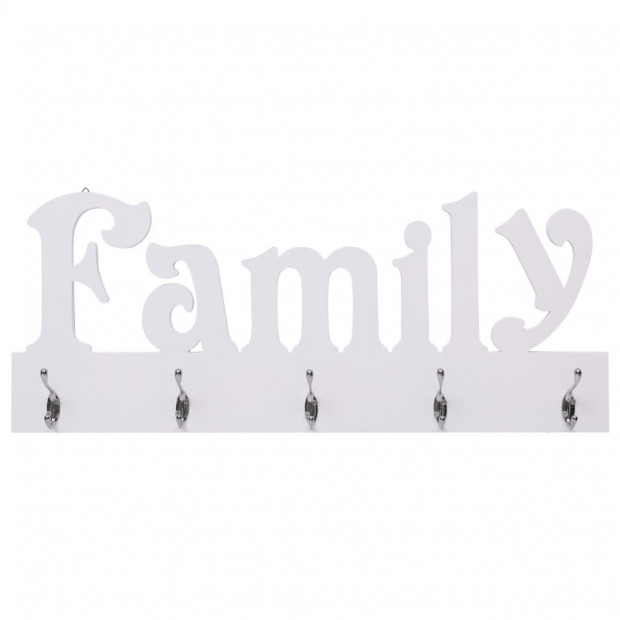 Wall Mounted Coat Rack Family White 74x29.5cm Image 2