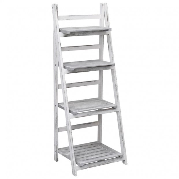 4-tier Plant Stand Grey 43x33x113 Cm Wood