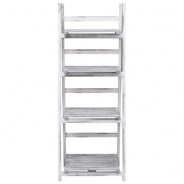 4-tier Plant Stand Grey 43x33x113 Cm Wood Image 2