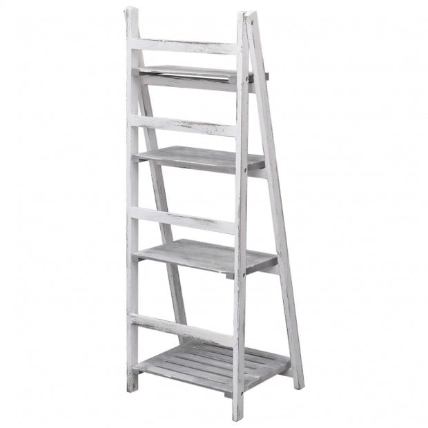 4-tier Plant Stand Grey 43x33x113 Cm Wood Image 4