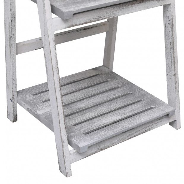 4-tier Plant Stand Grey 43x33x113 Cm Wood Image 6