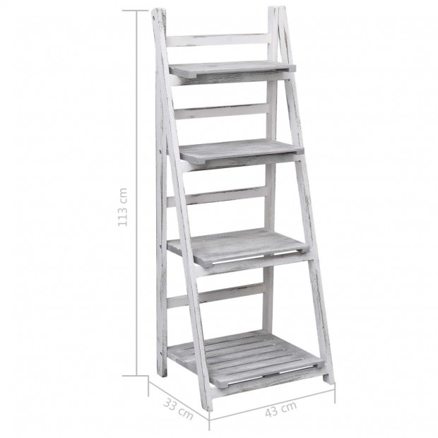 4-tier Plant Stand Grey 43x33x113 Cm Wood Image 7