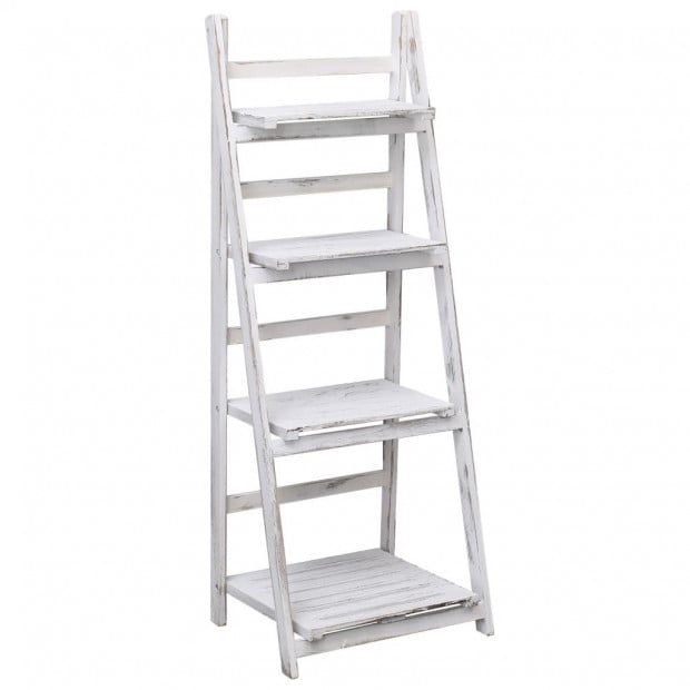 4-tier Plant Stand White 43x33x113 Cm Wood