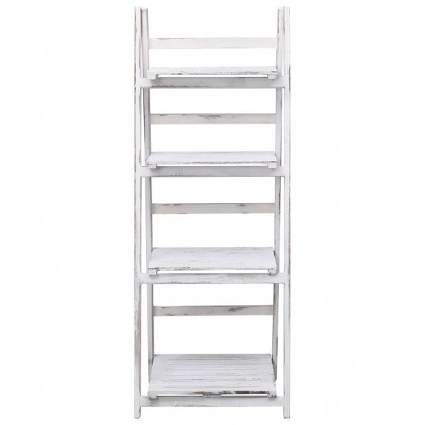 4-tier Plant Stand White 43x33x113 Cm Wood Image 2