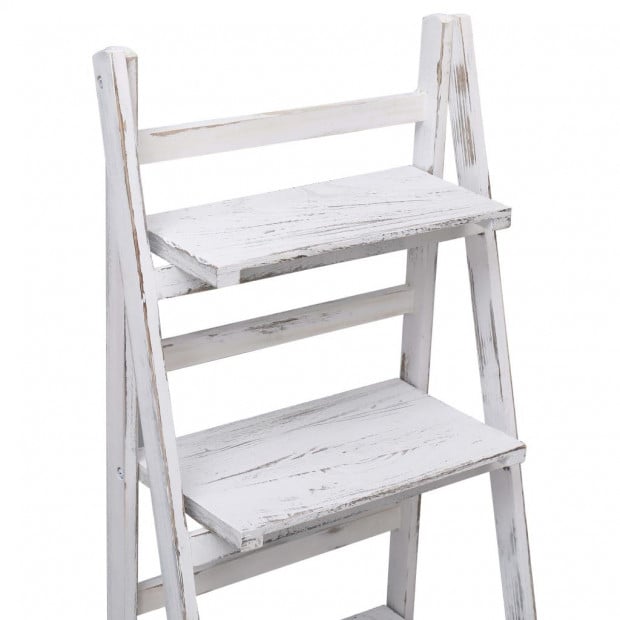 4-tier Plant Stand White 43x33x113 Cm Wood Image 5