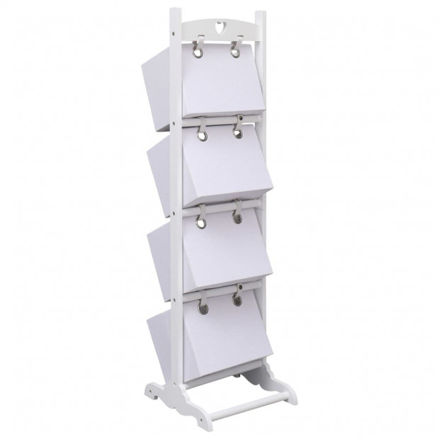 4-layer Basket Rack White 35x35x125 Cm Wood Image 3