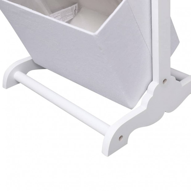 4-layer Basket Rack White 35x35x125 Cm Wood Image 5