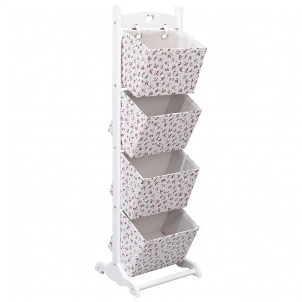 4-layer Basket Rack Flower 35x35x125 Cm Wood