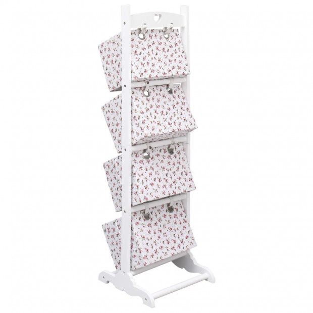 4-layer Basket Rack Flower 35x35x125 Cm Wood Image 3