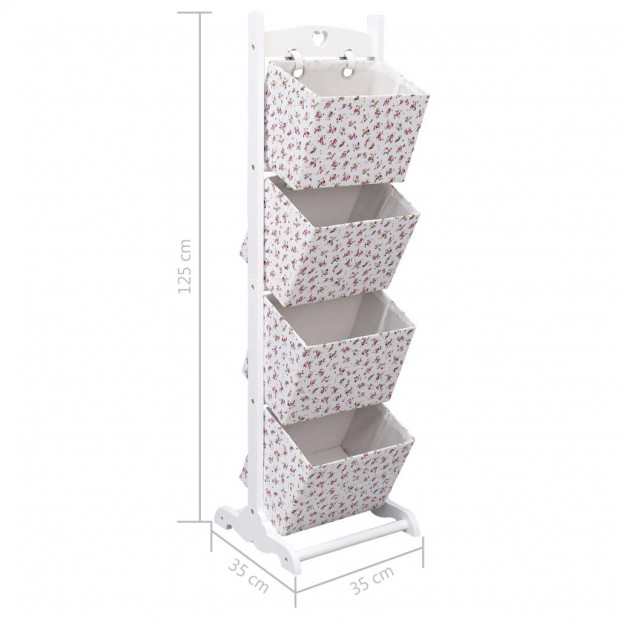 4-layer Basket Rack Flower 35x35x125 Cm Wood Image 7