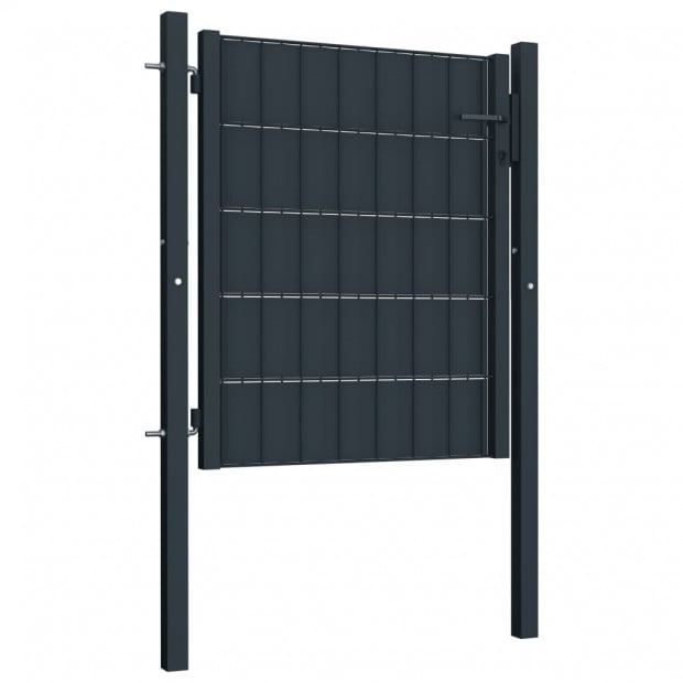 Fence Gate Steel 100x101 Cm Anthracite Image 2