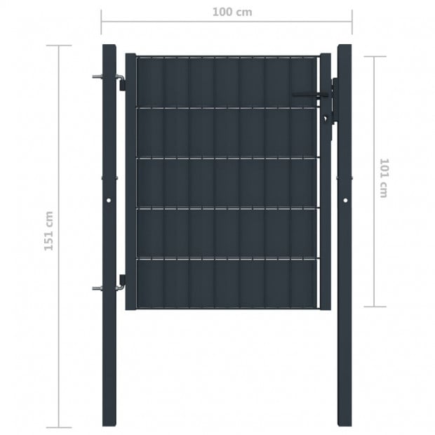 Fence Gate Steel 100x101 Cm Anthracite Image 4