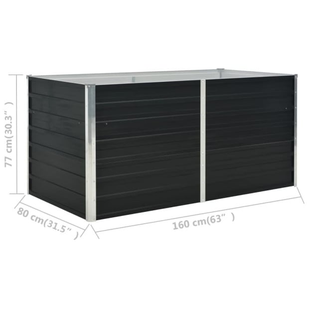 Raised Garden Bed Anthracite 160x80x77cm Galvanised Steel Image 7