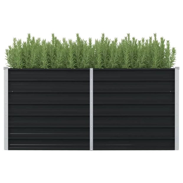 Raised Garden Bed Anthracite 160x80x77cm Galvanised Steel