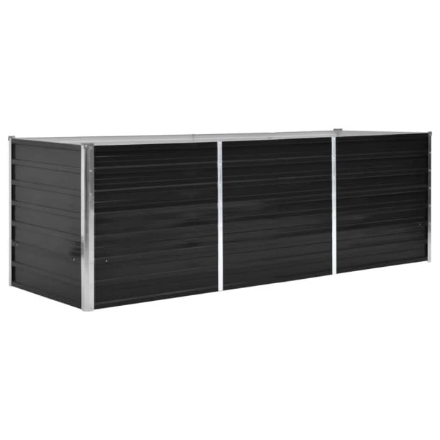 Garden Raised Bed Anthracite 240 x 80 x 77cm Galvanised Steel Image 2