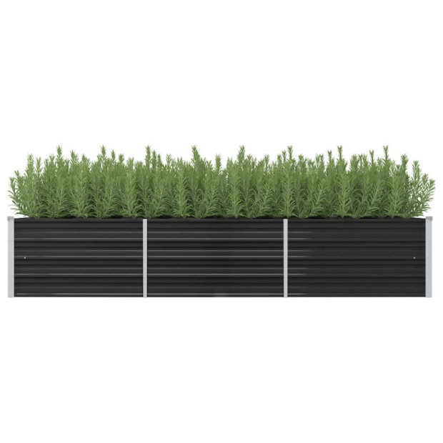 Garden Raised Bed Anthracite 240 x 80 x 45cm Galvanised Steel