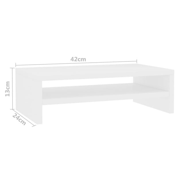Monitor Stand White 42x24x13 Cm Engineered Wood Image 6