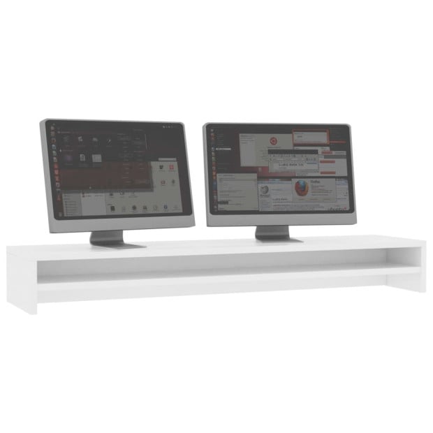 Monitor Stand White 100x24x13 Cm Engineered Wood Image 3