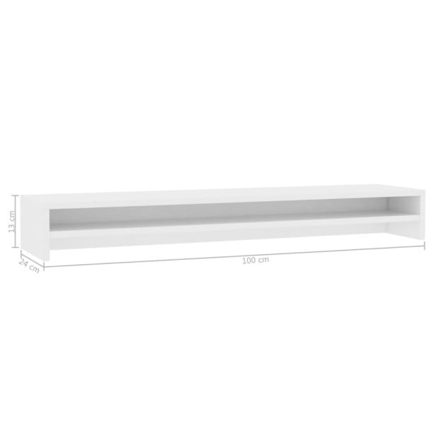 Monitor Stand White 100x24x13 Cm Engineered Wood Image 6