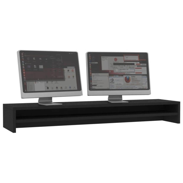 Monitor Stand Black 100x24x13 Cm Engineered Wood Image 3