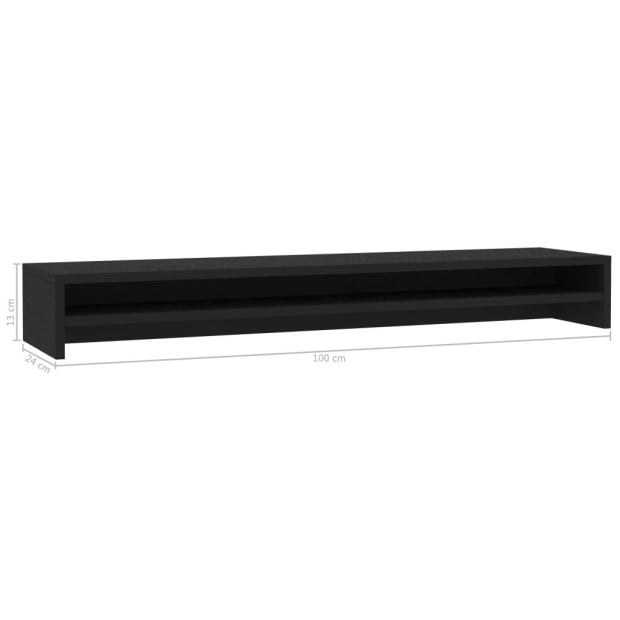 Monitor Stand Black 100x24x13 Cm Engineered Wood Image 6