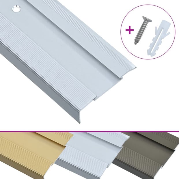 L-shape Stair Nosings 15 Pcs Aluminium 90 Cm Silver Image 2