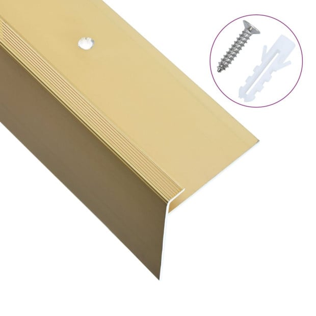 F-shape Stair Nosings 15 Pcs Aluminium 134 Cm Gold