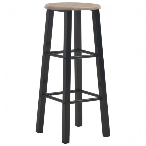 Bar Stools 2 Pcs Black Mdf Image 2