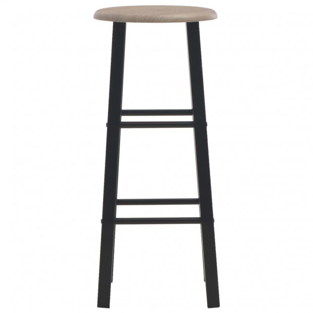 Bar Stools 2 Pcs Black Mdf Image 3
