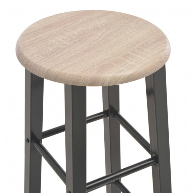 Bar Stools 2 Pcs Black Mdf Image 4