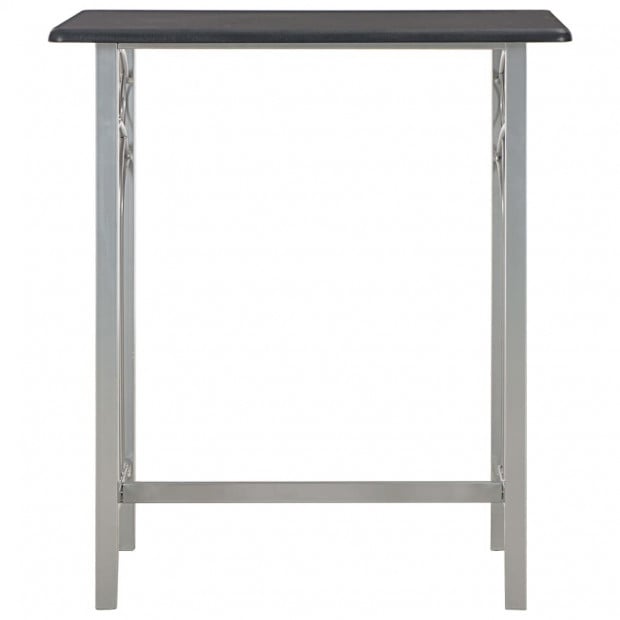 3 Piece Bar Set Wood And Steel Black Image 3