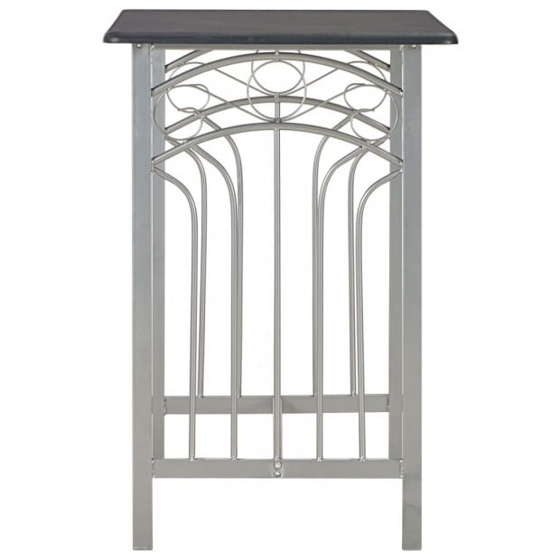3 Piece Bar Set Wood And Steel Black Image 4