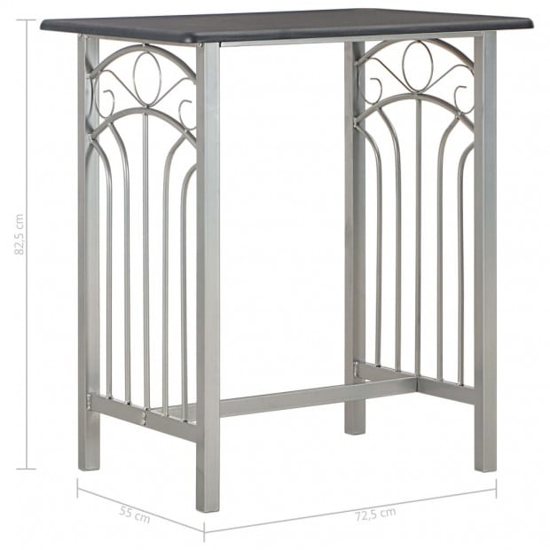 3 Piece Bar Set Wood And Steel Black Image 10