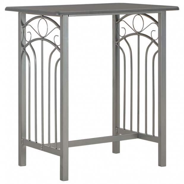 3 Piece Bar Set Wood And Steel Anthracite Image 2