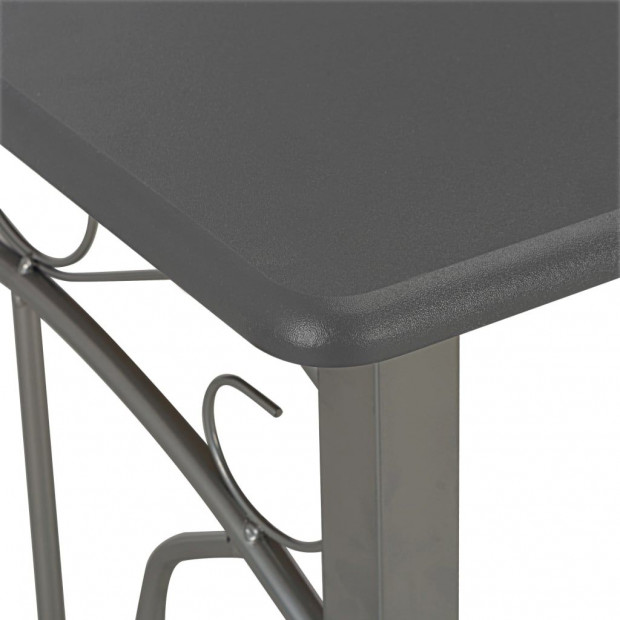 3 Piece Bar Set Wood And Steel Anthracite Image 5
