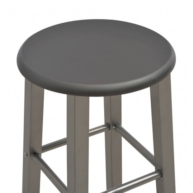 3 Piece Bar Set Wood And Steel Anthracite Image 8