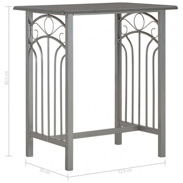 3 Piece Bar Set Wood And Steel Anthracite Image 10