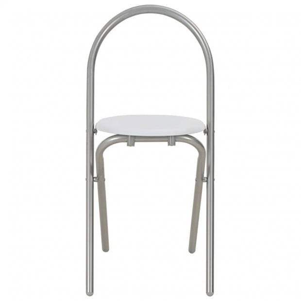 3 Piece Folding Dining Set With Storage Rack Mdf And Steel White Image 11